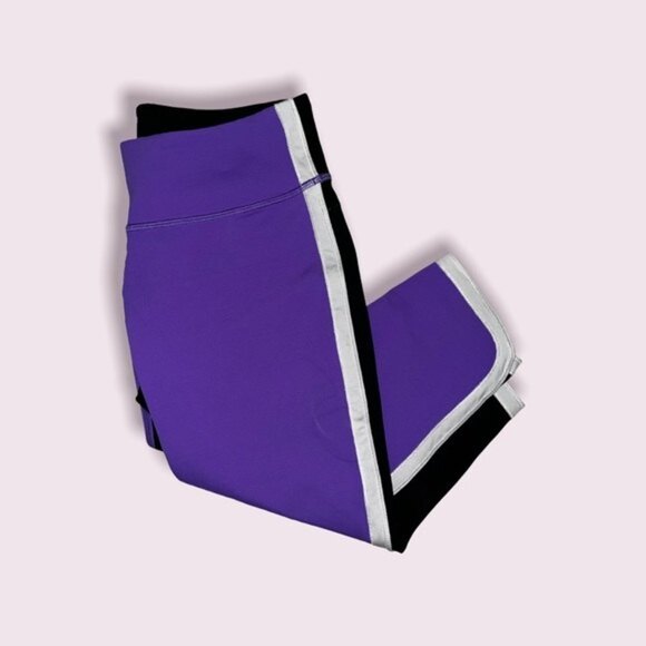 Lululemon Athletica Ignite Crop Power Purple Colorblock Leggings Womens - Picture 7 of 10